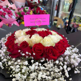 Cloudy Red & White Jumbo Arrangement