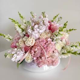 Blushing Hydrangeas & Roses Vase