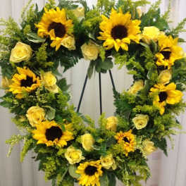 Sunflowers Sympathy Wreath