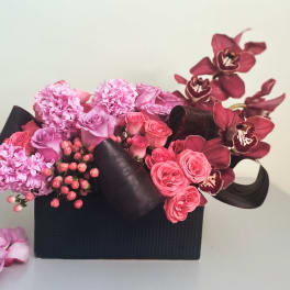 Pink And Black (attn: black vase on back order)
