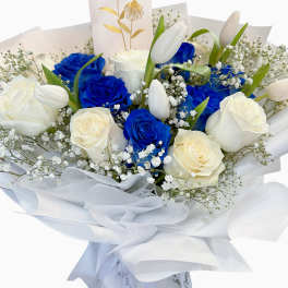 Blue Rose With White Rose
