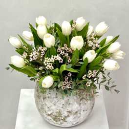 Ivory Tulip Whisper By VLM Flowers