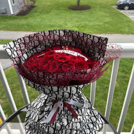 Red roses with a net