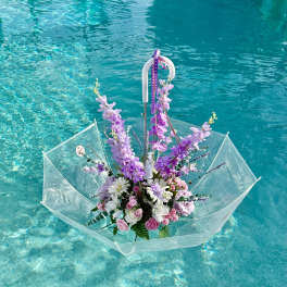 Chaney´s floating Floral Design Umbrella (Artificial Flowers)