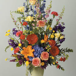 Polychromatic Stylized Vase Arrangement