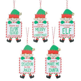 Elf Ornament with Assorted Messages