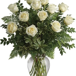 Joy Of Roses Bouquet - Long Stemmed White Roses