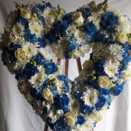 Blue and white Heart
