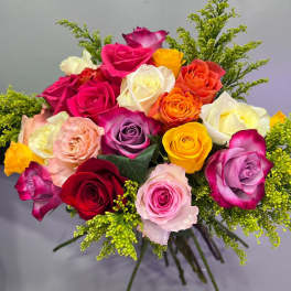 Two Dozen Color Rose Bouquet