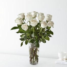 Dozen White Roses