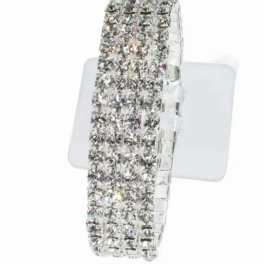 Sparkly rhinestone bracelet on a white display card