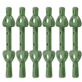 Set of green plastic floral stem holders