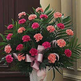 Pink and Peach carnation side basket