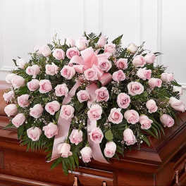 Pink Roses Casket spray