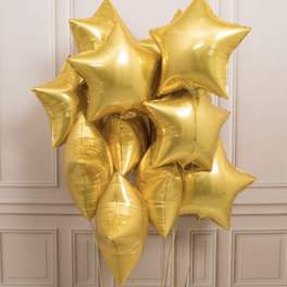 Luxury Balloon Set - Gold Stars foil