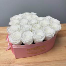 Everlasting Heart Signature Box - white roses