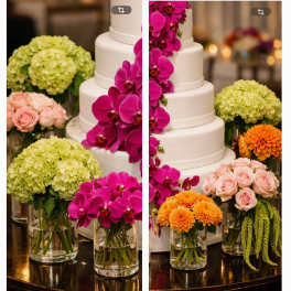 Radiant Orchid & Hydrangea Cake Garden