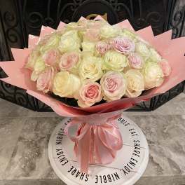 Pink & White Roses Bouquet