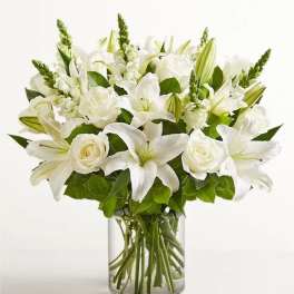 Classic All White Arrangement for Sympathy