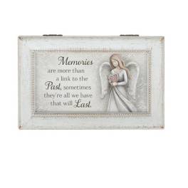 Decorative keepsake box with an angel and memorial quote
