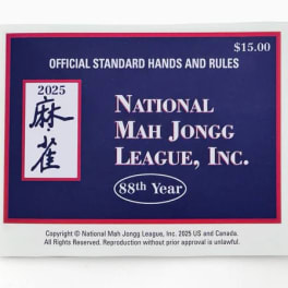 Mah Jongg rule booklet with blue cover and white text