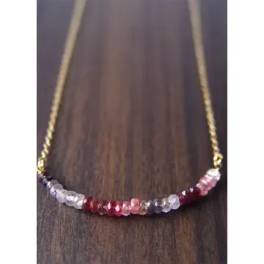 Multi Sapphire Bar Necklace