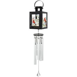"Cardinals" Appear Lighted Lantern Wind Chime