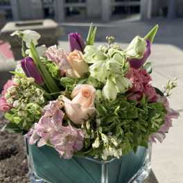Blush Garden Cube Arrangement
