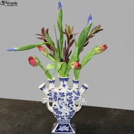 Blue and White Tulipiere