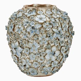 Bouquet De Fleurs Design Blue &Cream Vase