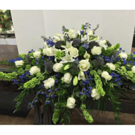 Blue and White Casket Cover
