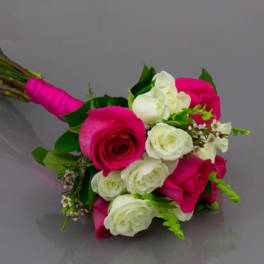 Hot pink and white mini dance bouquet
