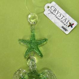 Crystal Expressions Green Turtle Charm