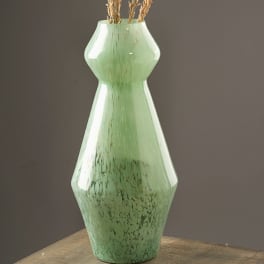 Splutter Green Glass Vase