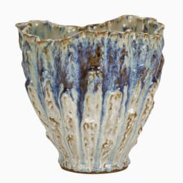 Oyster White & Indigo Blue Vase