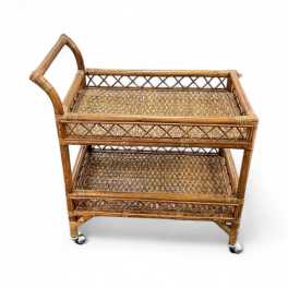 Handmade Rattan Bar Cart