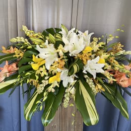 Tropic Breeze Casket Flowers