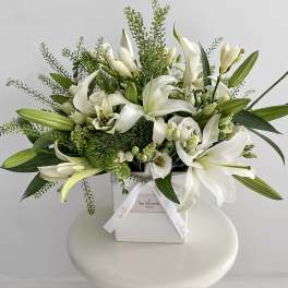 White Lily Serenity Vase