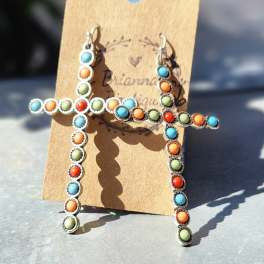 Colorful Cross Earrings