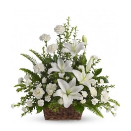 Peaceful White lilies Basket