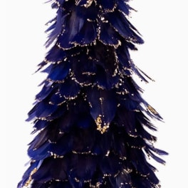 Feathered Navy Blue Christmas Tree 24"
