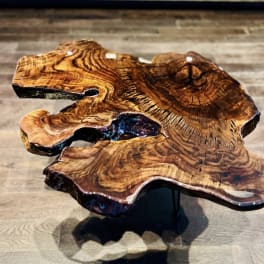 Exquisite Epoxy Resin Live Edge Coffee Table - Handcrafted from Black Walnut Burl