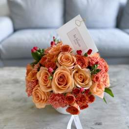 Sunset Roses Vase Arrangement