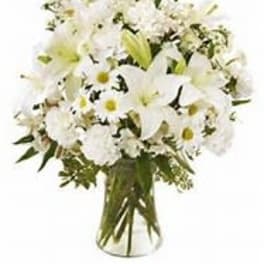 All white elegant vase