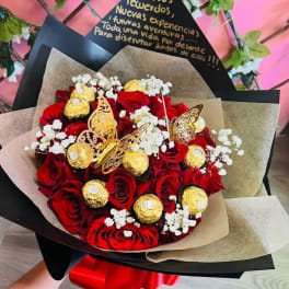 Red Rose Bouquet With Chocolates