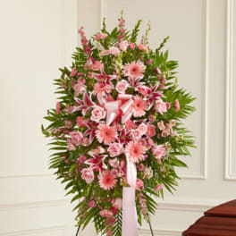 Deepest Sympathies Standing Spray - Pink
