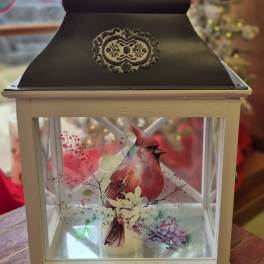 Red Cardinal Lighted Lantern