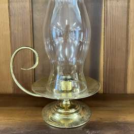 Brass Candleholder from Baldwin *Hurricane Globe included
