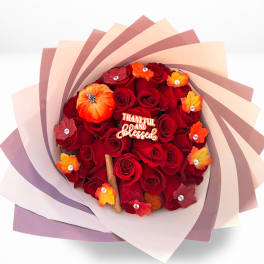 Pumpkin Spice Bloom- Red Roses