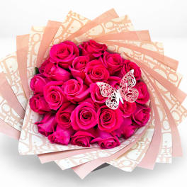 25 Roses Hot Pink